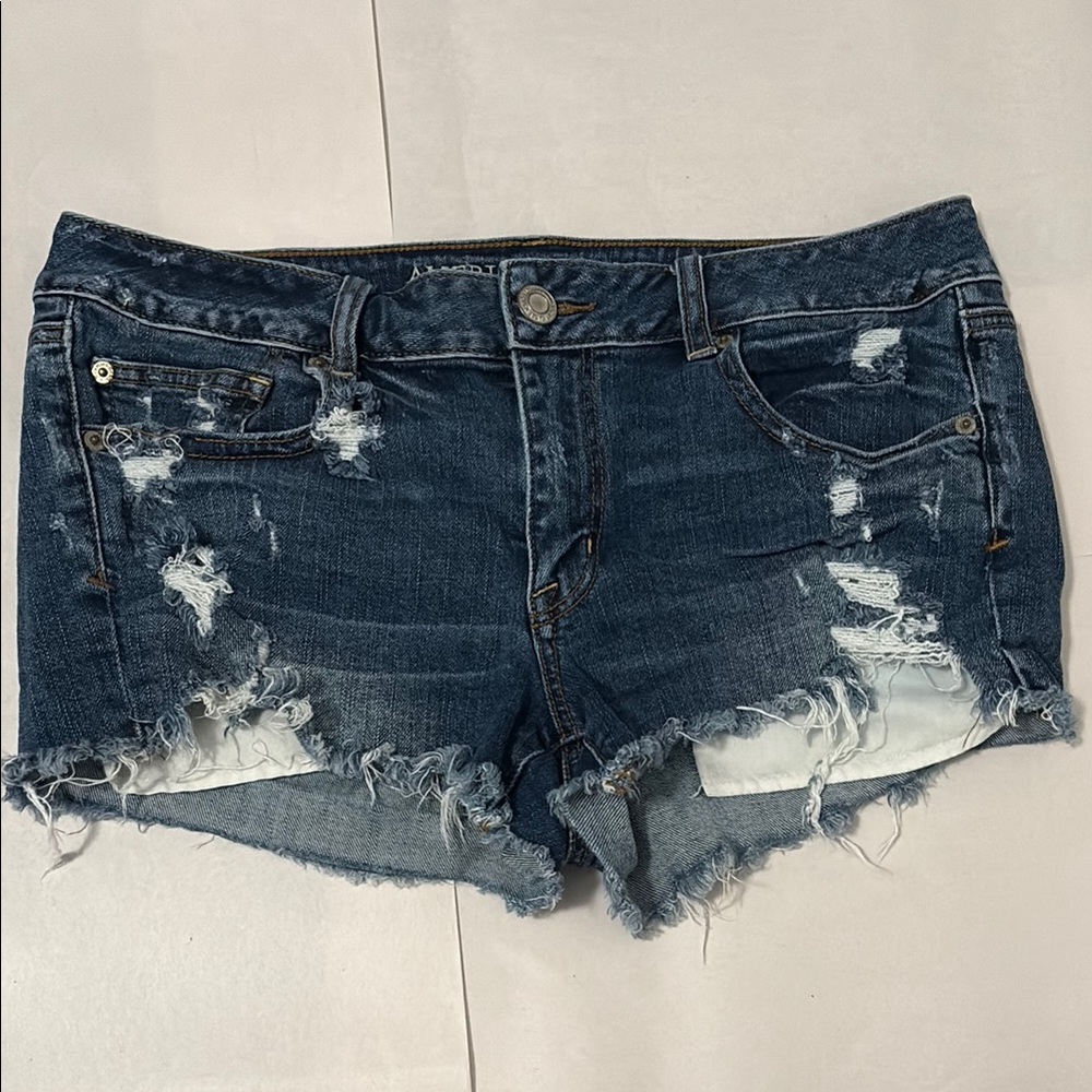 American Eagle Shortie denim jean shorts size: 12 - Picture 1 of 6
